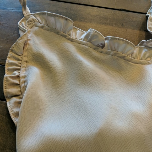 Khaki Ruffle Trim Tank Top - Picture 5 of 6